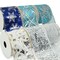 Christmas Ribbon Wired 2.5 Inches 6 Rolls 30 Yards Holiday Burlap Mesh Organza Glitter Ribbons for Christmas Tree Wreath Garland and Home Decor (Winter Blue & Silver)